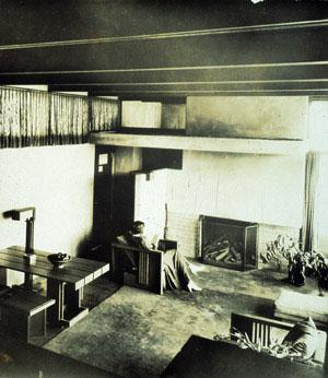 Rudolph Michael Schindler - Living Room of Charles H. Wolfe House									